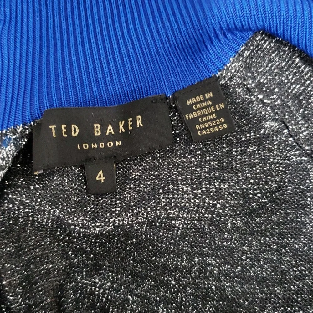 Ted Baker Noaleen Metallic Dress Sz 10  (Ted sz 4) - Picture 7 of 8